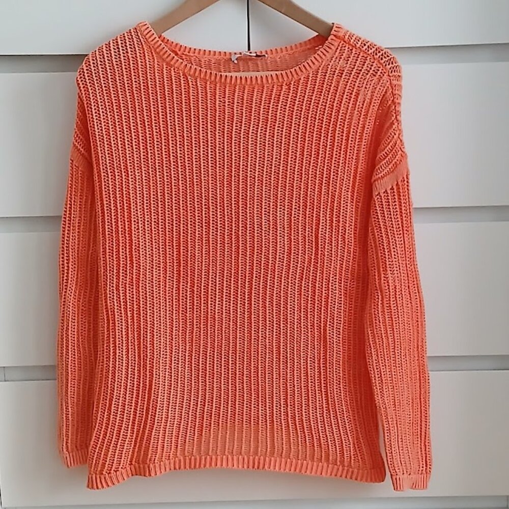 SPRINGTIME - Katherine Barkley 100% Cotton Orange Sweater - XS